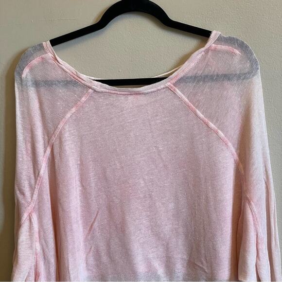 We the Free XS sheer long sleeve crop top grunge mid rif pink - Picture 6 of 7